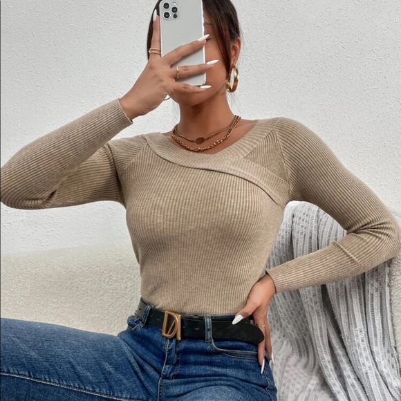 SHEIN Sweaters - NWOT solid rib-knit sweater